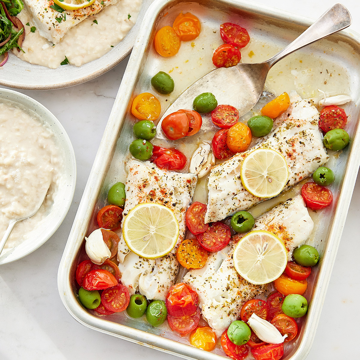 Mediterranean Fish with White Bean