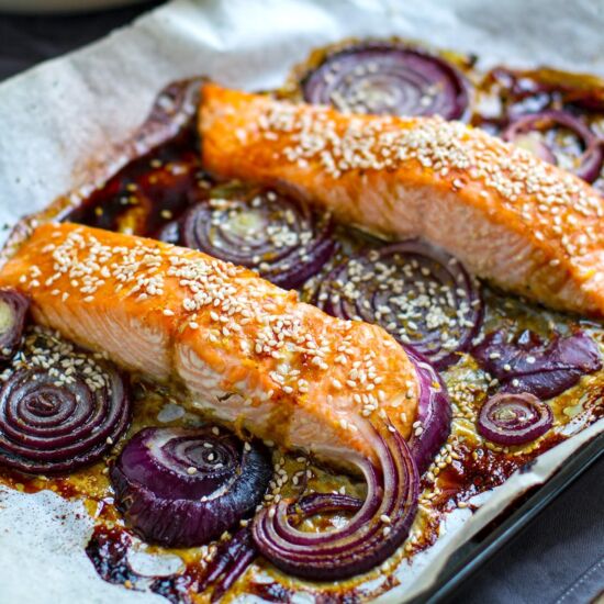 Orange Teriyaki Baked Salmon