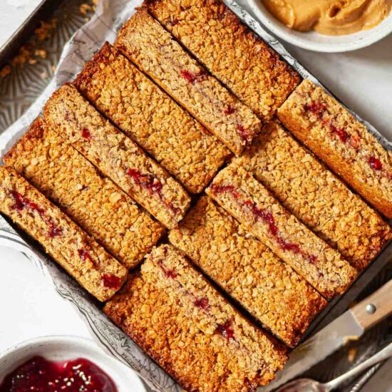 Peanut Butter Flapjack with Jam