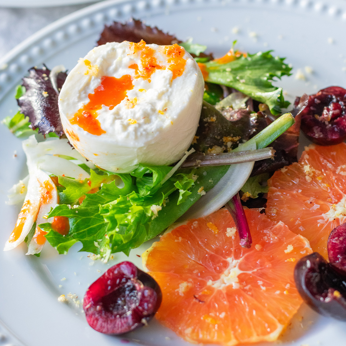 Citrus Burrata with Hazelnut Salt