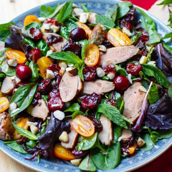 Duck Salad with Balsamic Cherries
