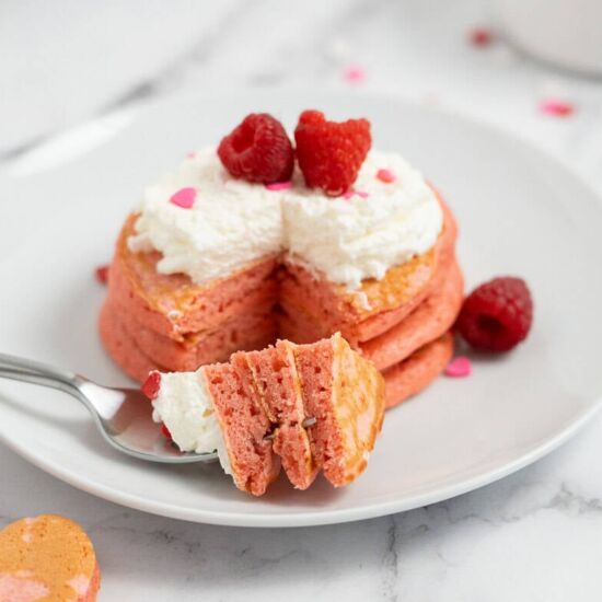 Raspberry Valentine’s Pancakes