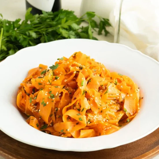 Spicy Raw Carrot Ribbon Salad