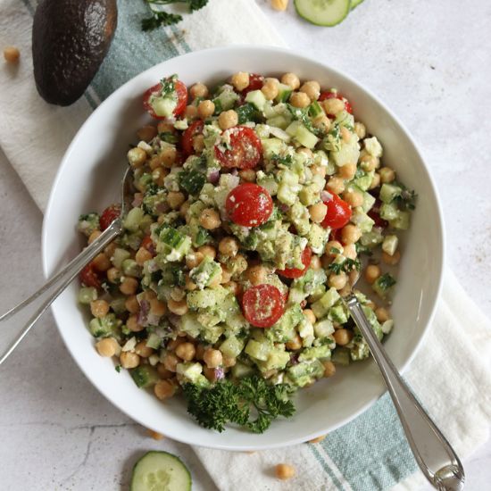 Chickpea Salad with Feta & Avocado