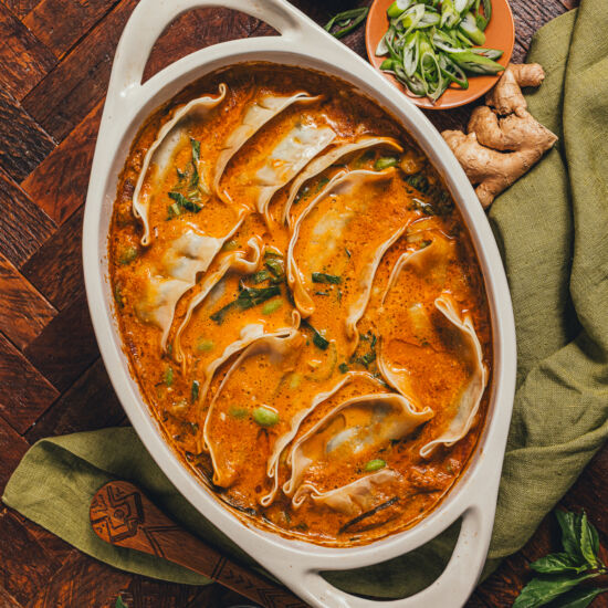 Coconut Curry Dumpling Bake