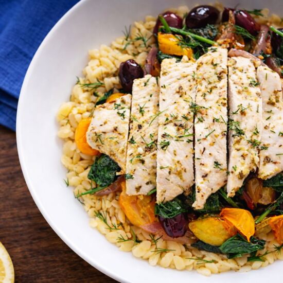 Mediterranean Chicken Orzo Bowl