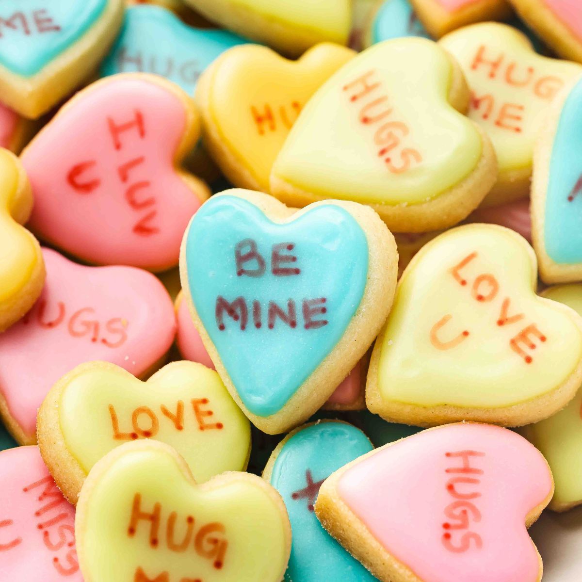 Mini Conversation Heart Cookies