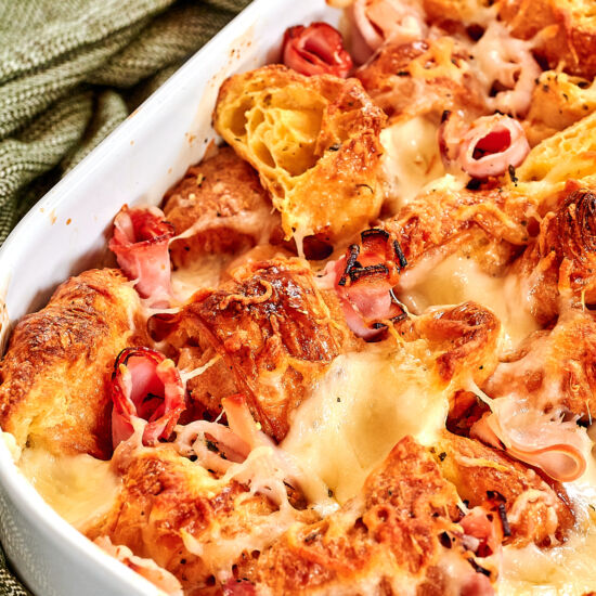 Ham and Cheese Croissant Breakfast