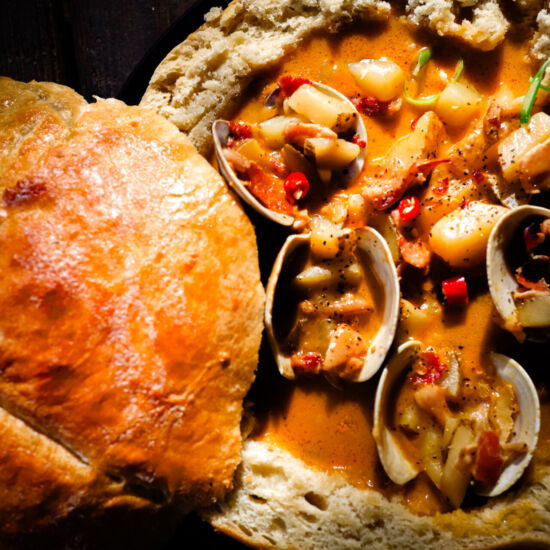 Giant Clam Chowder Bread Bowl