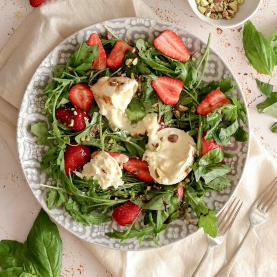 Strawberry and burrata salad