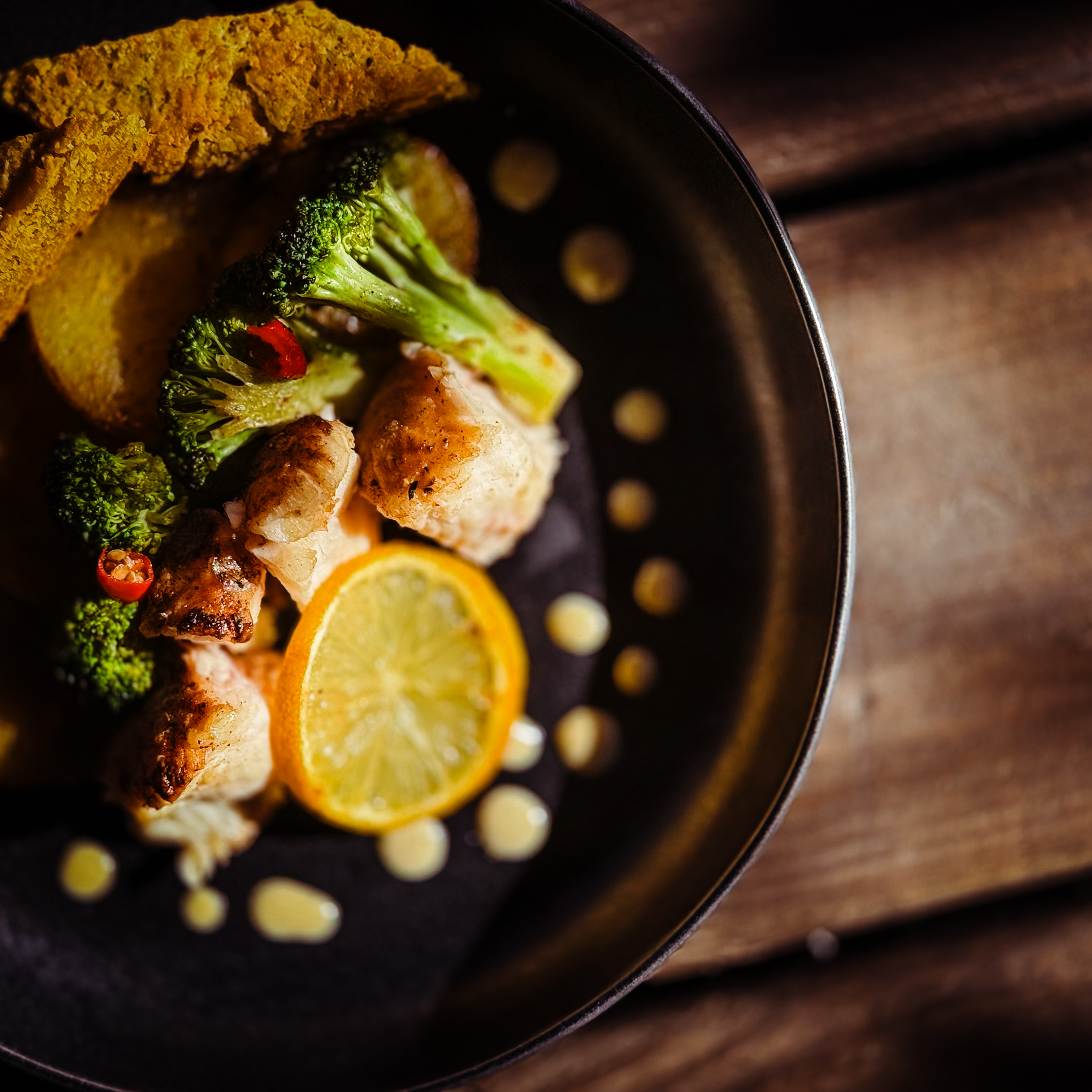 Catfish with a Savory Cookie