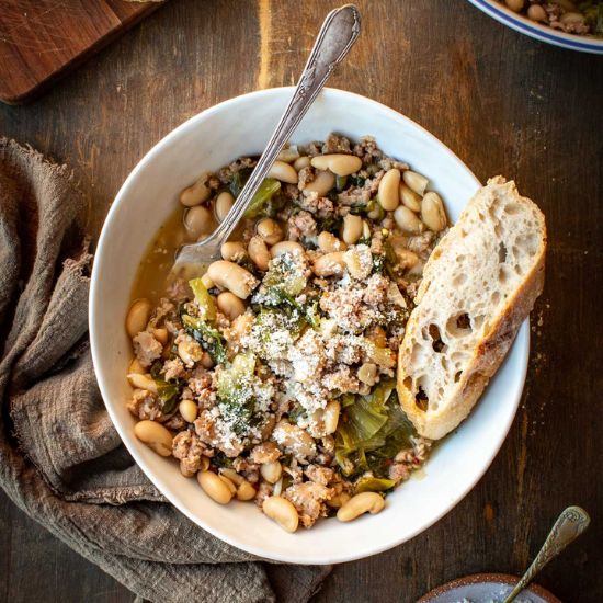 Escarole with Beans and Sausage