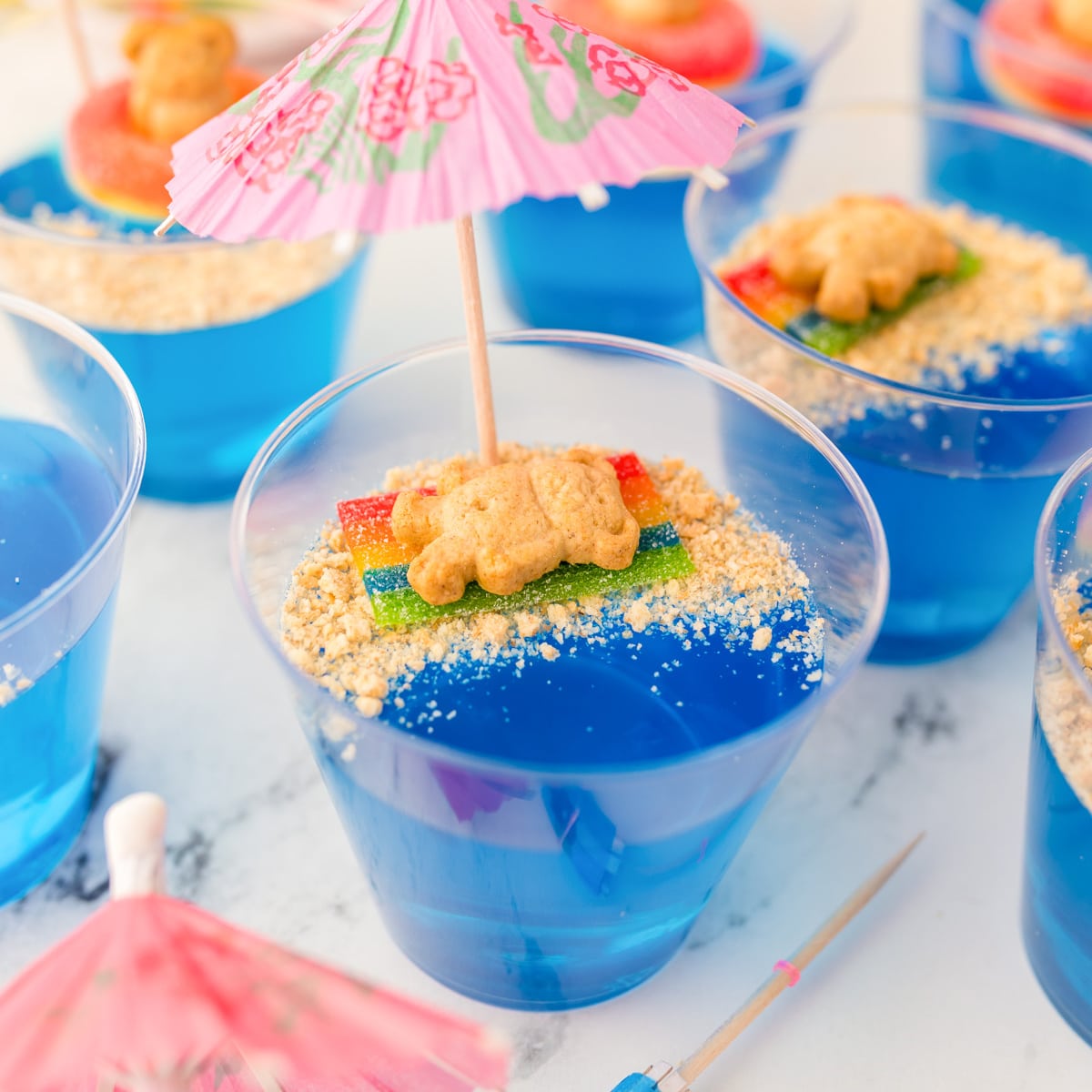 Beach Jell-O Cups for Kids