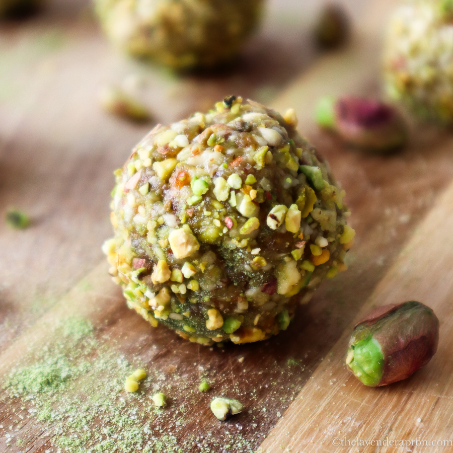 Matcha Energy Balls with Pistachio