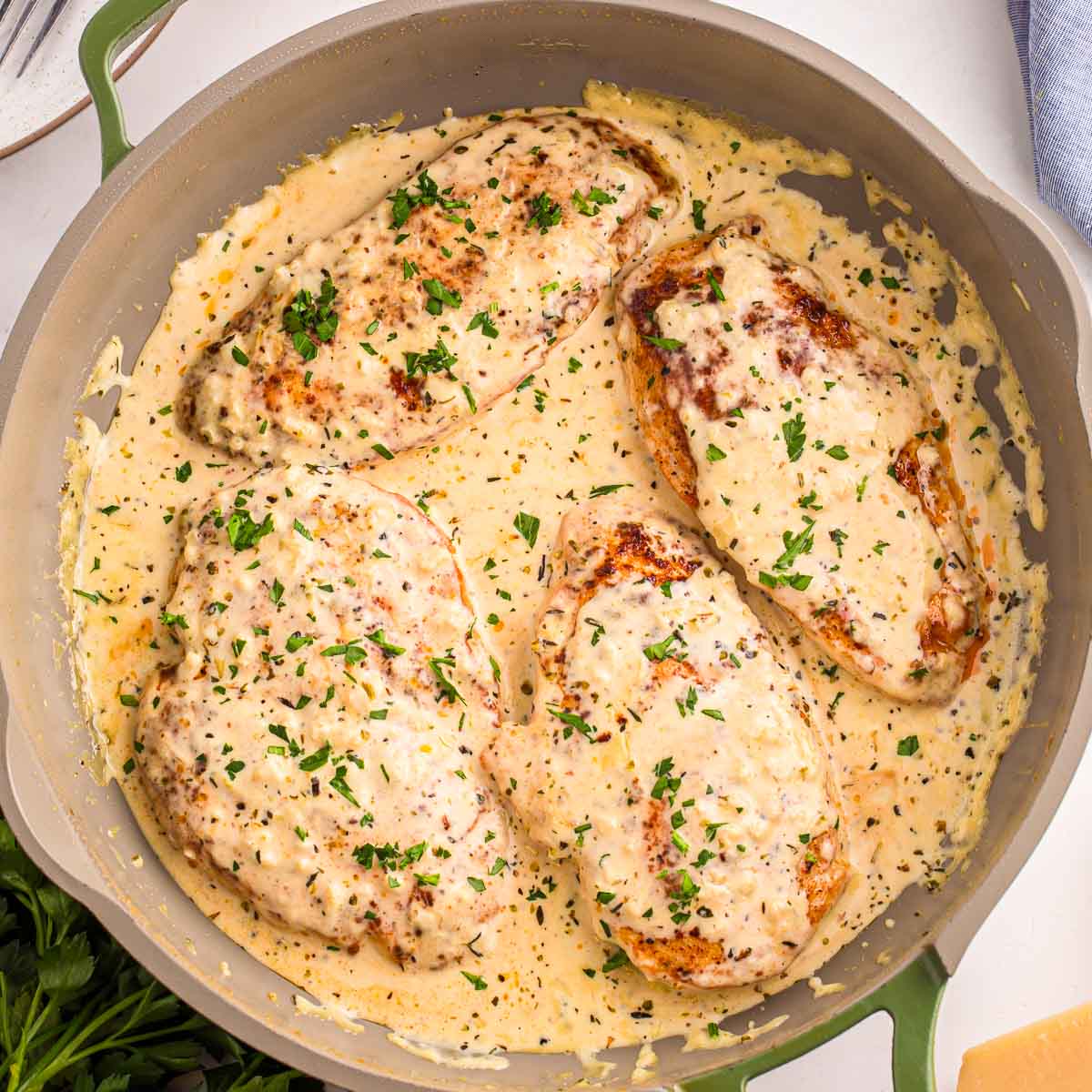 One Pan Creamy Garlic Chicken