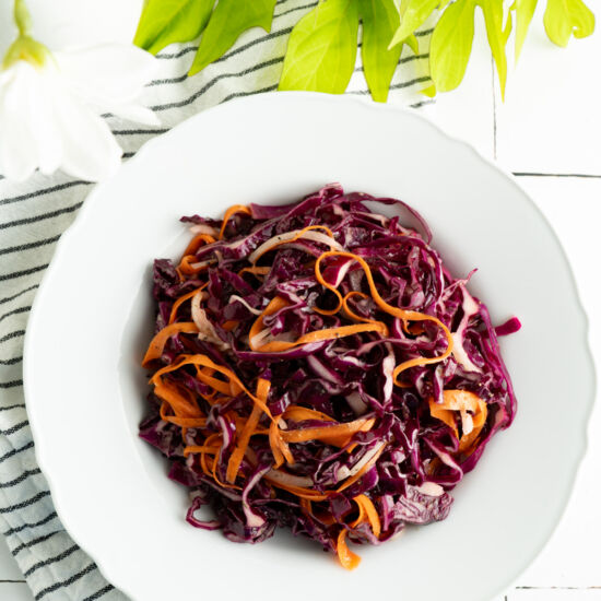 No Mayo Purple Cabbage Slaw