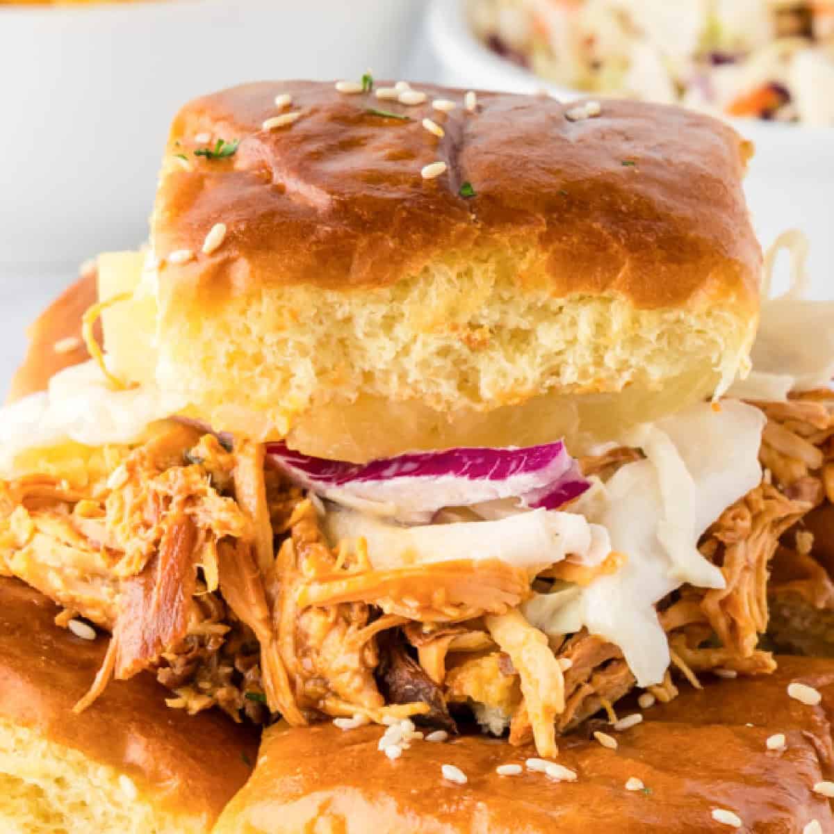 Slow Cooker BBQ Chicken Sliders