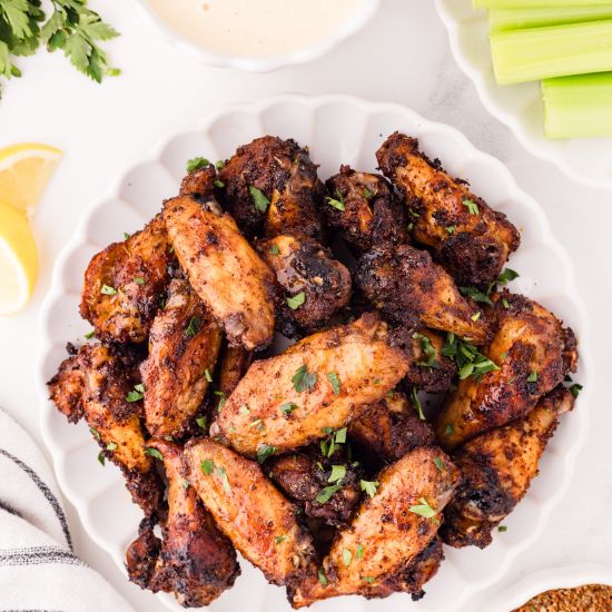 Dry Rub Wings with White BBQ Sauce