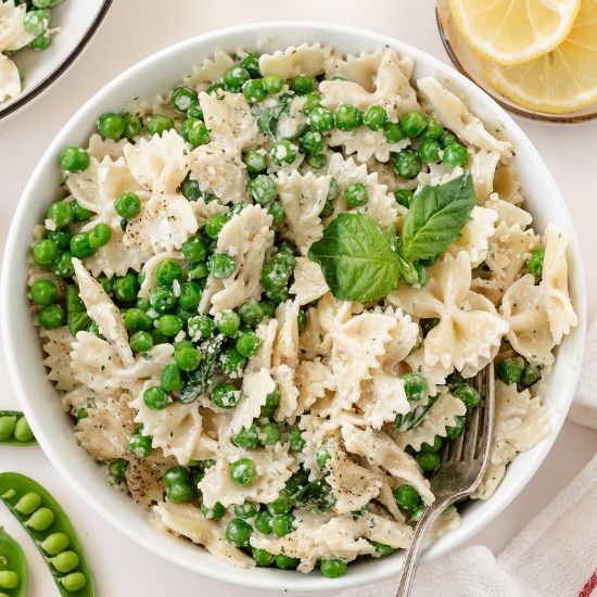Lemon Basil Pasta Salad with Peas