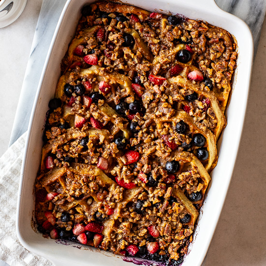 Waffle Berry Breakfast Casserole