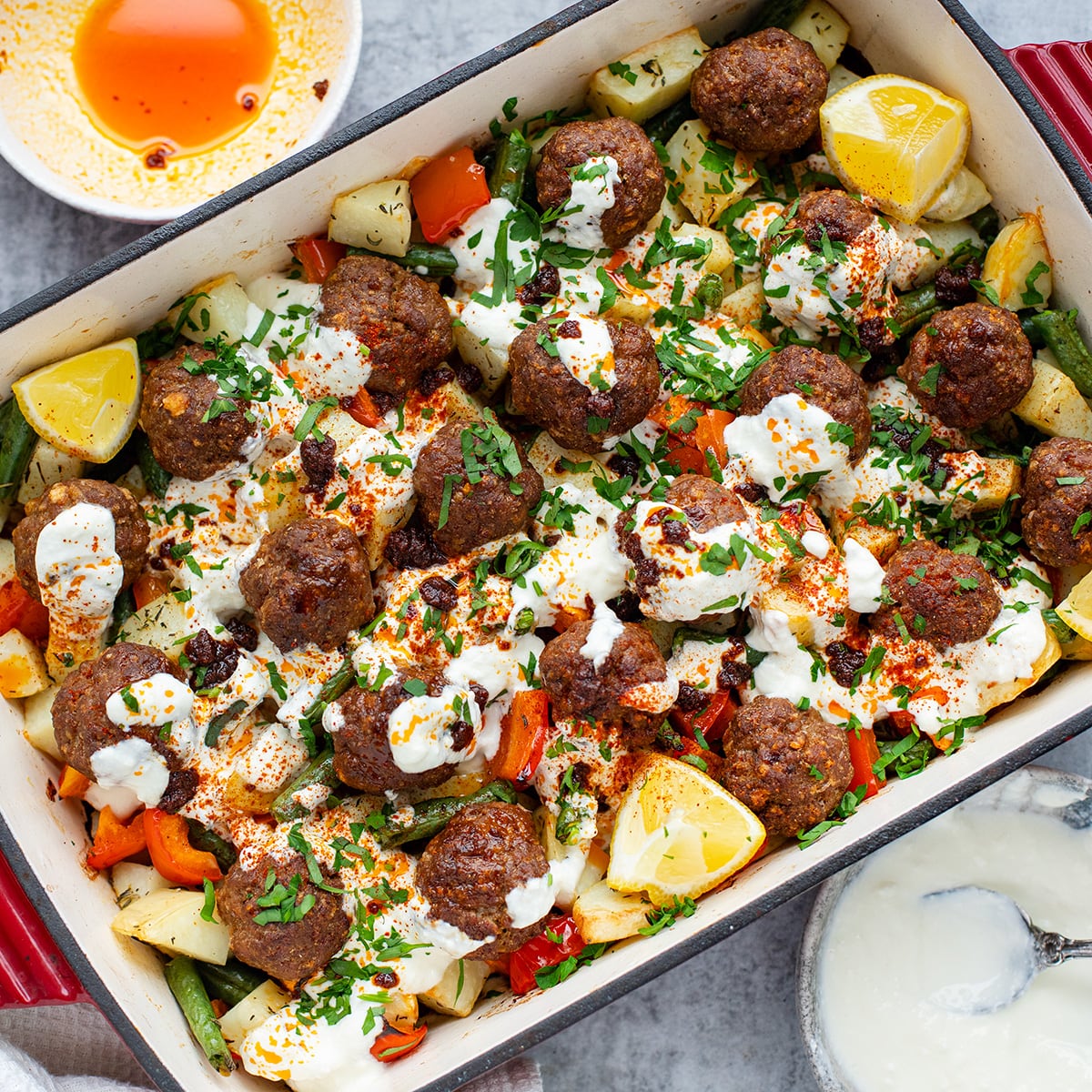 Turkish Baked Meatballs & Potatoes