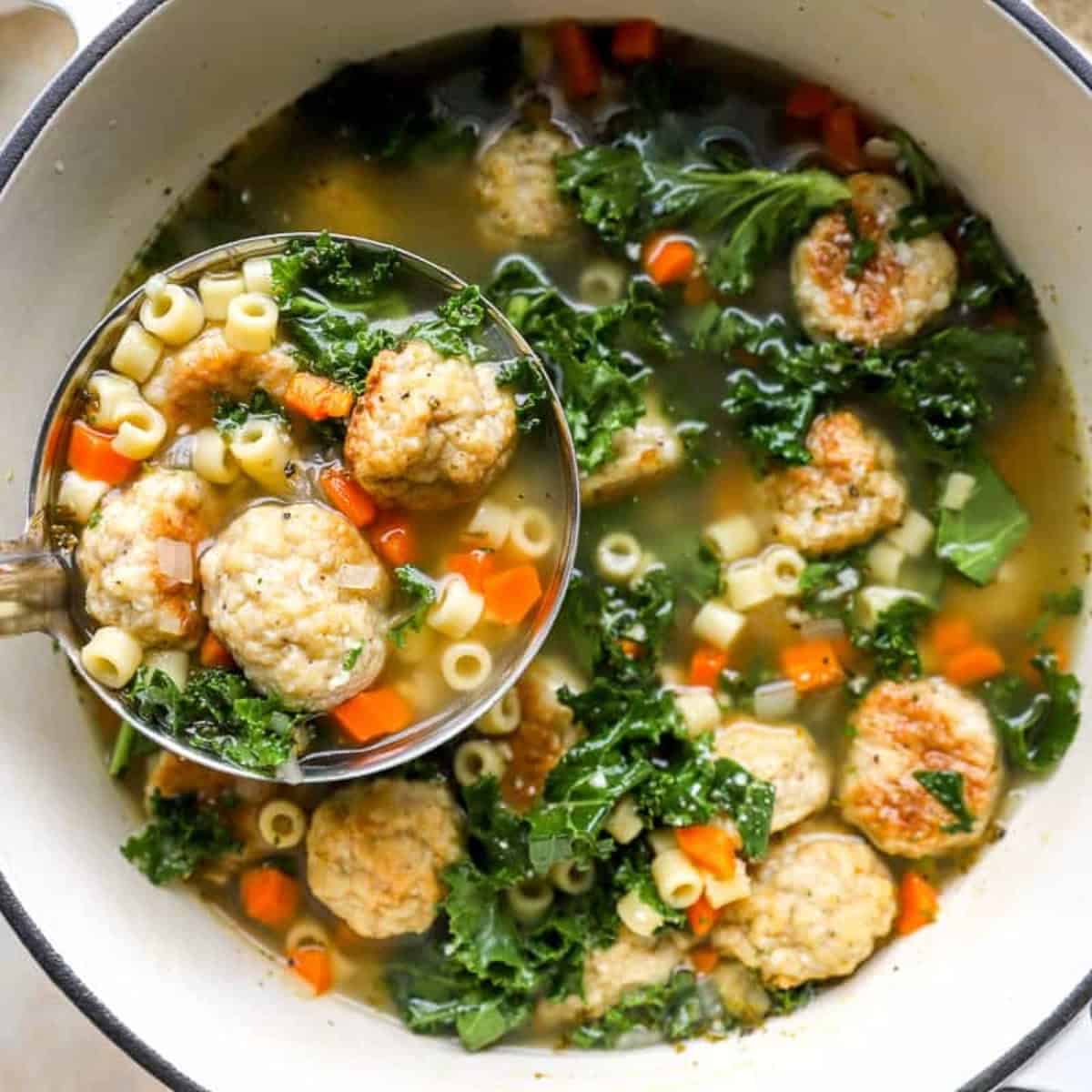 Italian Chicken Meatball Soup