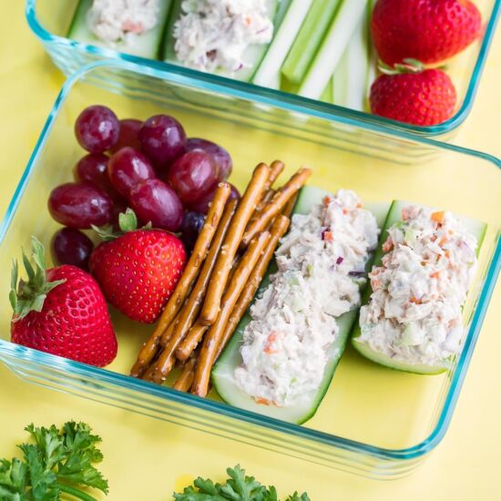 Tuna Salad Cucumber Boats
