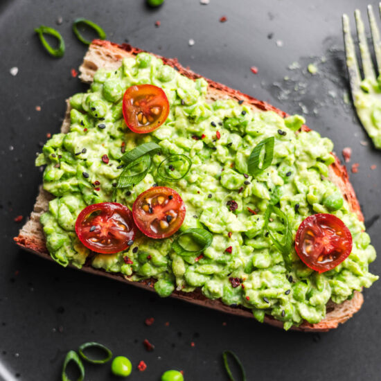 Vegan Mashed Peas on Toast