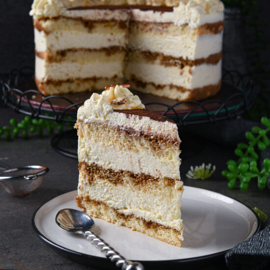 Tiramisu Layer Cake Birthday Cake
