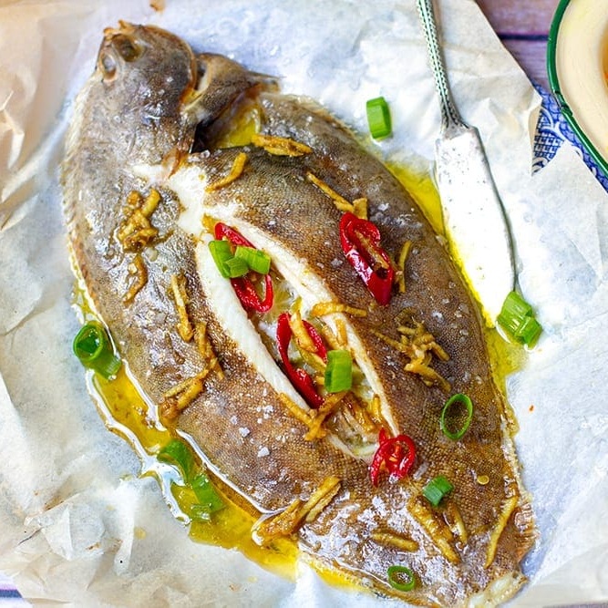 Baked Lemon Sole With Ginger