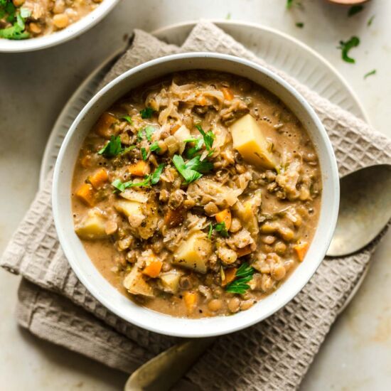 Vegan Lentil Stew With Sauerkraut