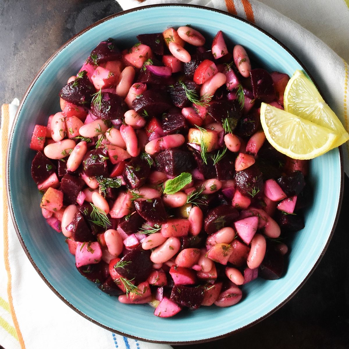 Pickled Beet Bean Salad