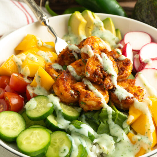 Mango Shrimp Rice Bowl