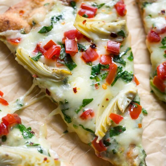 Spinach Artichoke Flatbread Pizza