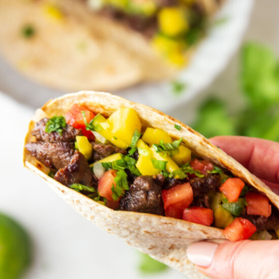 Steak Tacos Mango Jalapeño Salsa