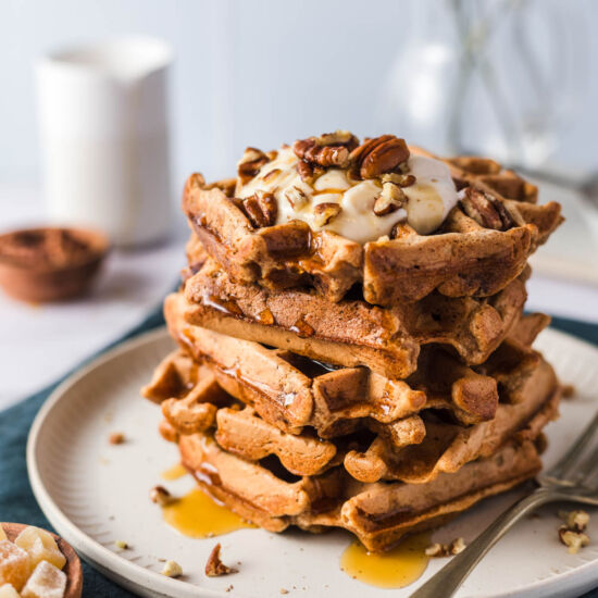 Vegan Pear-Ginger Waffles