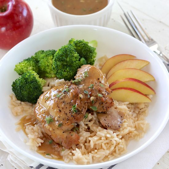 Apple Cider Glazed Chicken Thighs