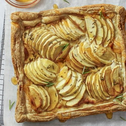 Apple, Goat Cheese, Honey Tart