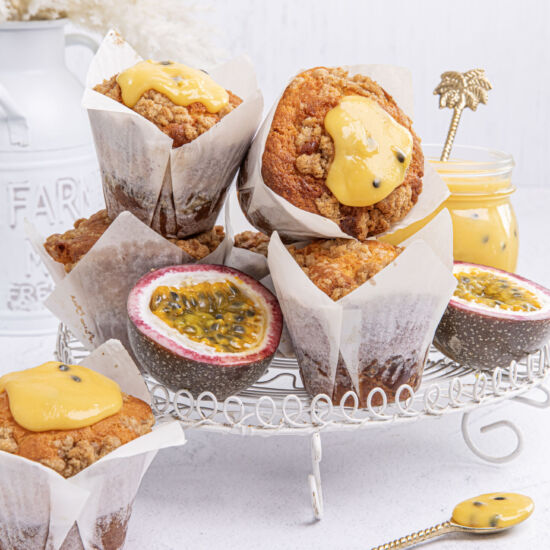 Passionfruit Crumble Muffins