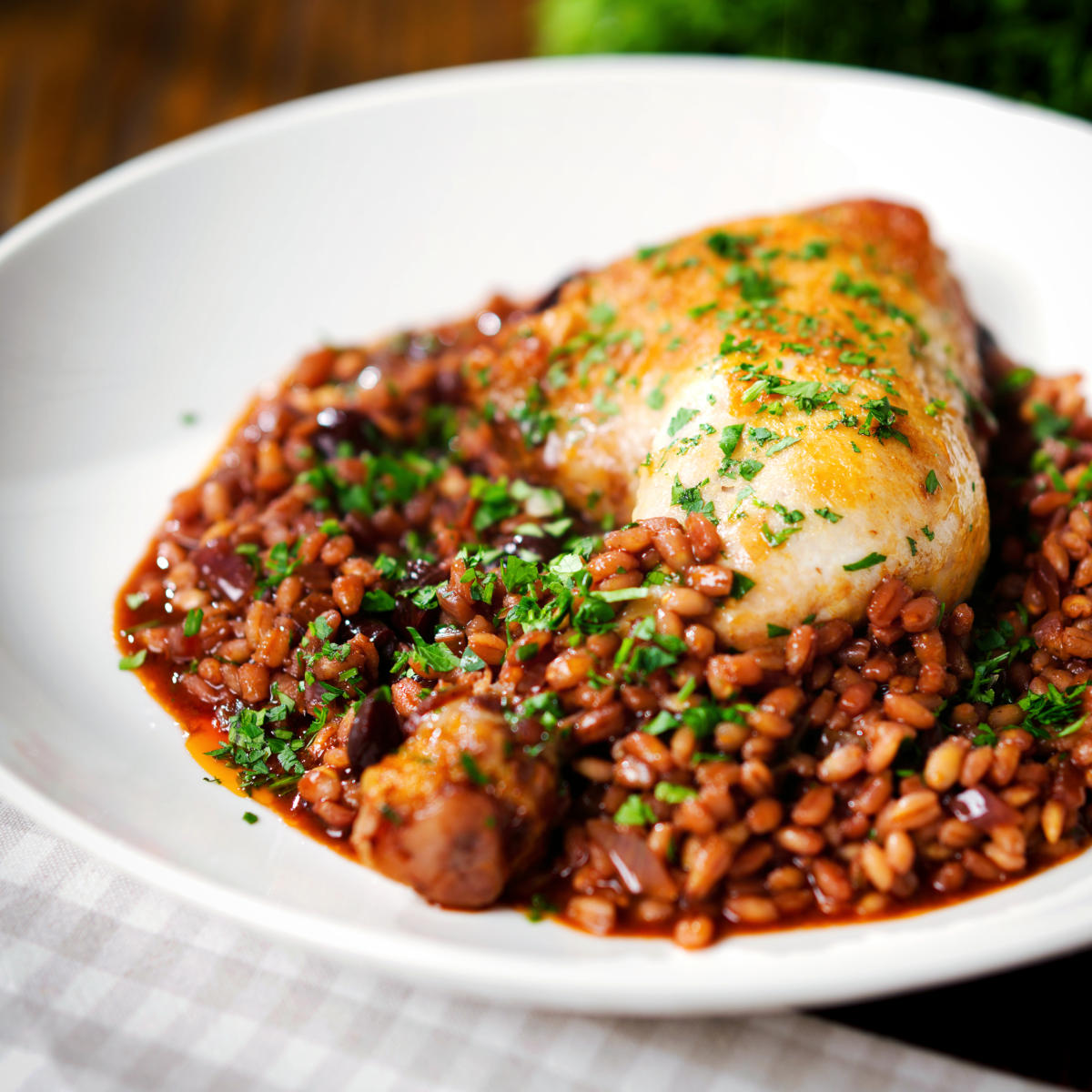 Chicken Leg and Pearl Barley Stew