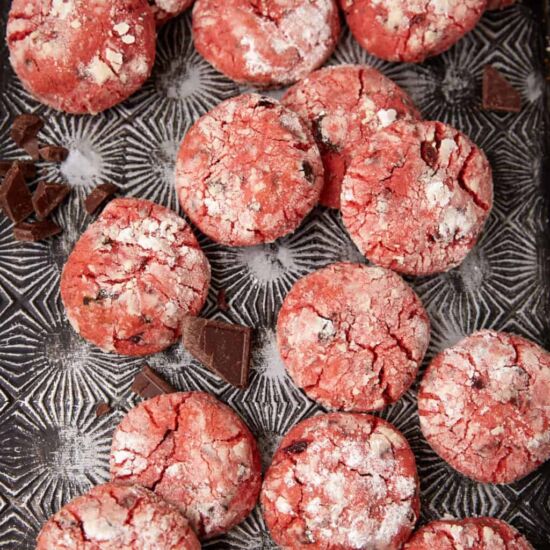 Chocolate Cherry Crinkle Cookies