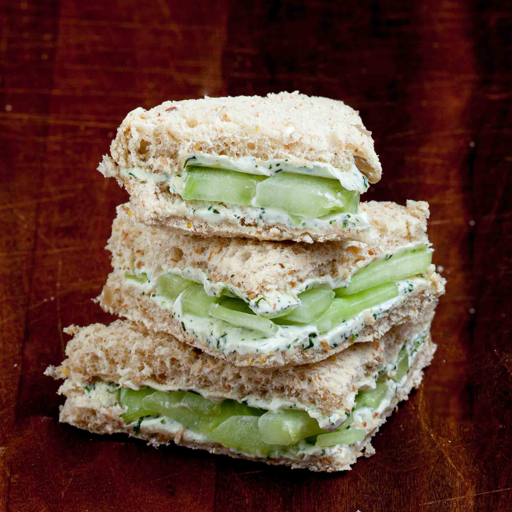 Creamy, Crunchy Cucumber Sandwiches