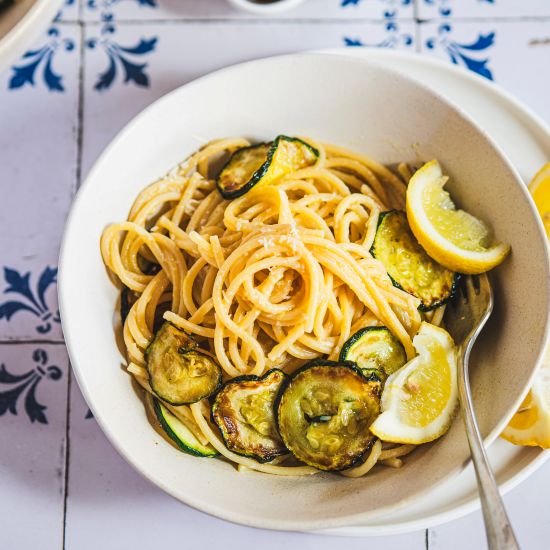 Miso, Lemon and Zucchini Spaghetti