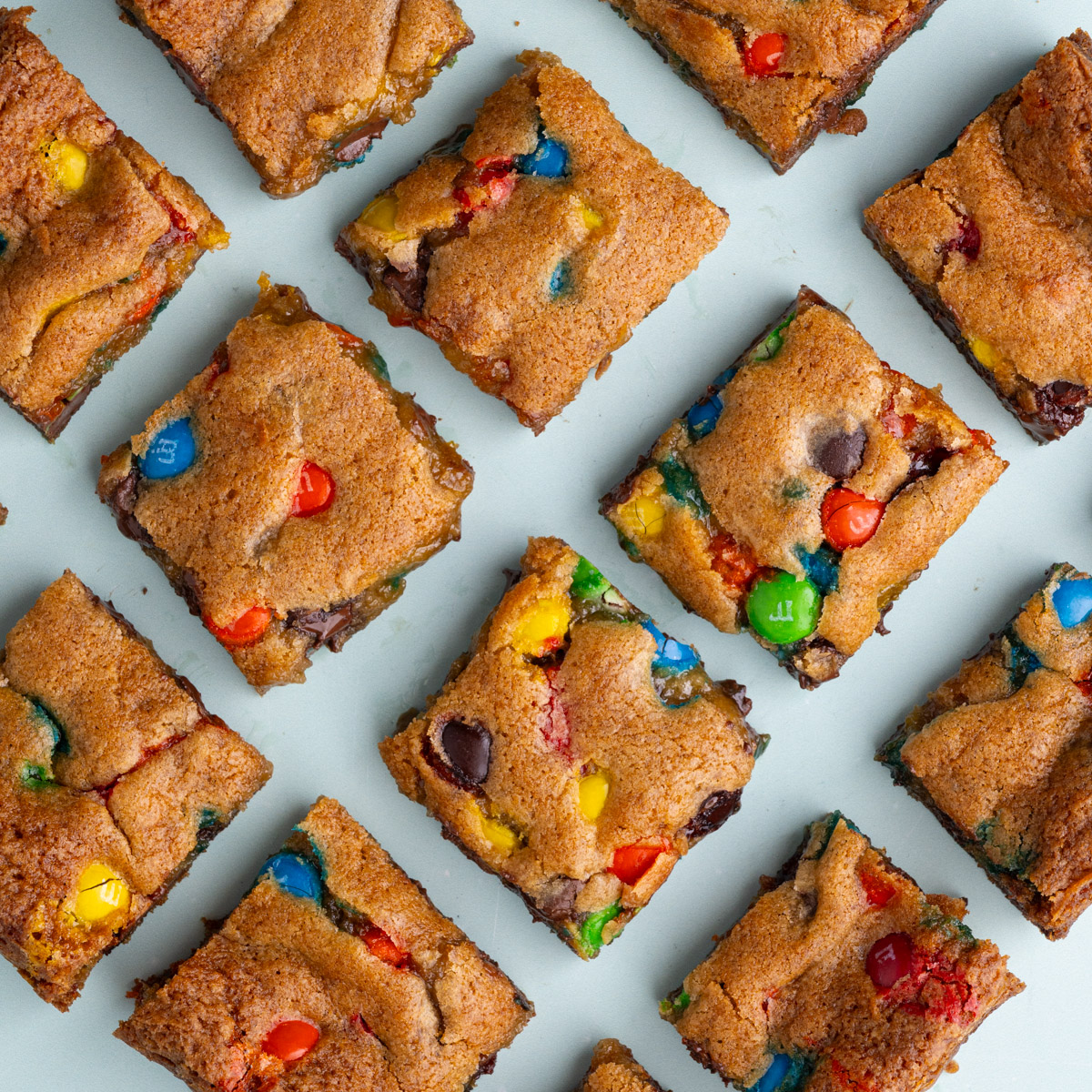 One-Bowl Chewy M&M’s Cookie Bars