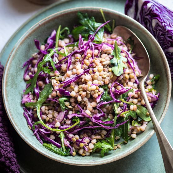 Fregola and Red Cabbage Salad