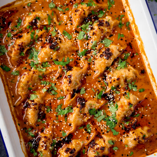 One Pan Dumpling Bake