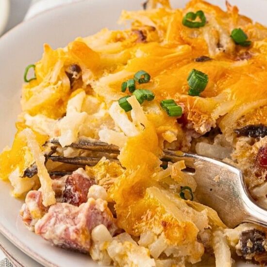 Cheesy Ham and Hash Brown Breakfast