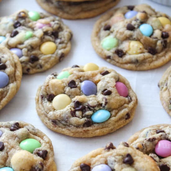 Easter M&M Chocolate Chip Cookies