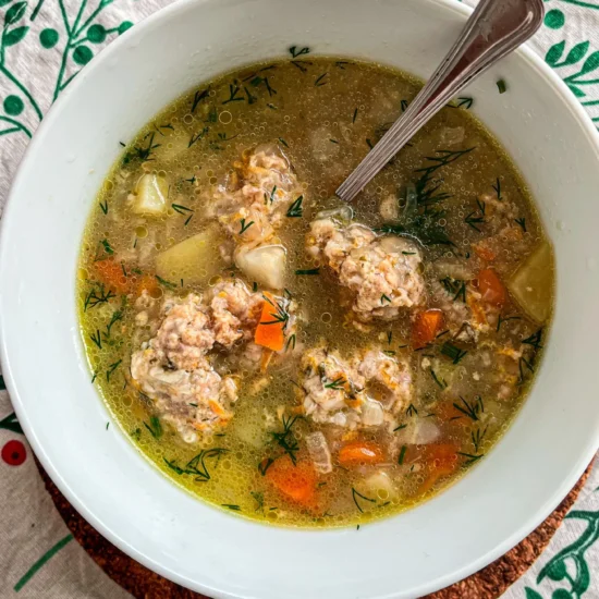 Mediterranean Meatball Soup