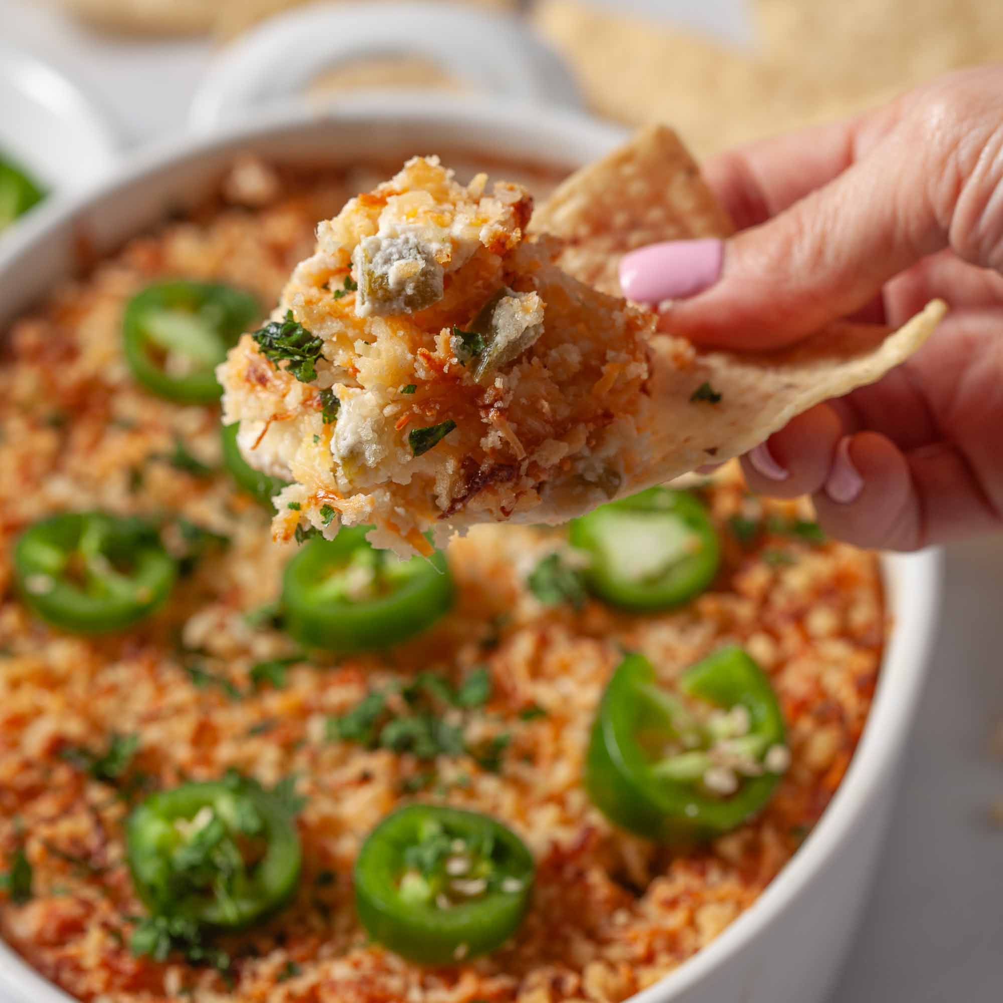 Cheesy, Crispy Jalapeño Popper Dip